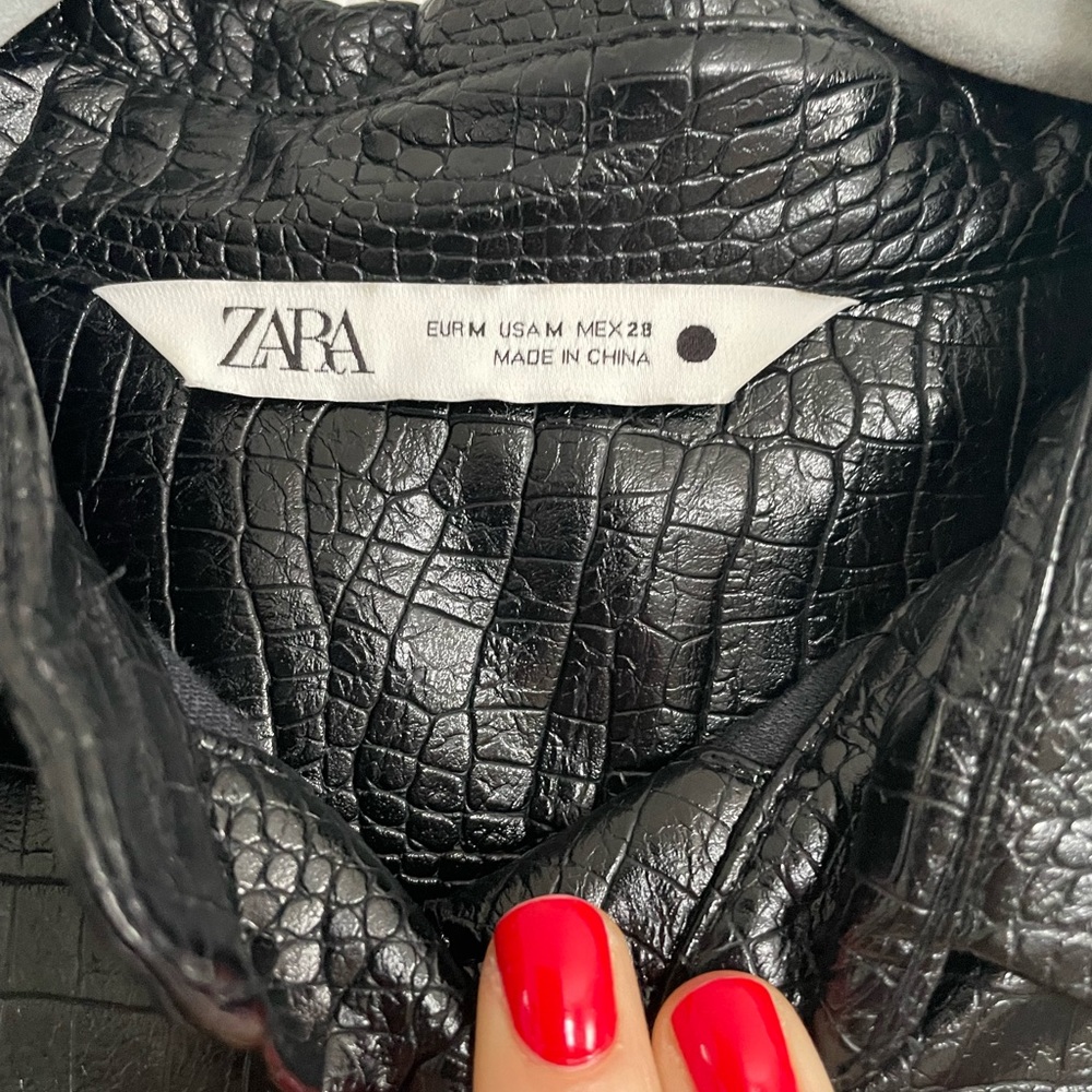 Zara Faux Leather Oversized Top Size Medium - image 3